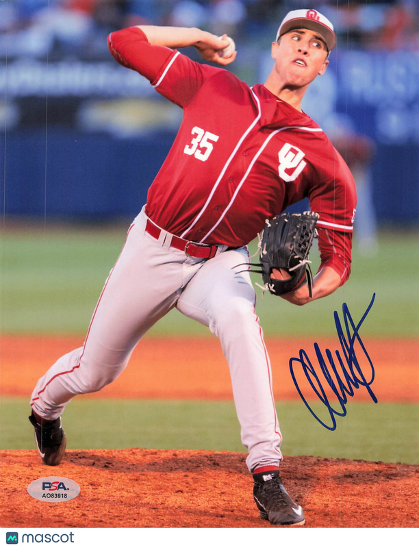 Alec Hansen Oklahoma Sooners Signed 8x10 Photo PSA