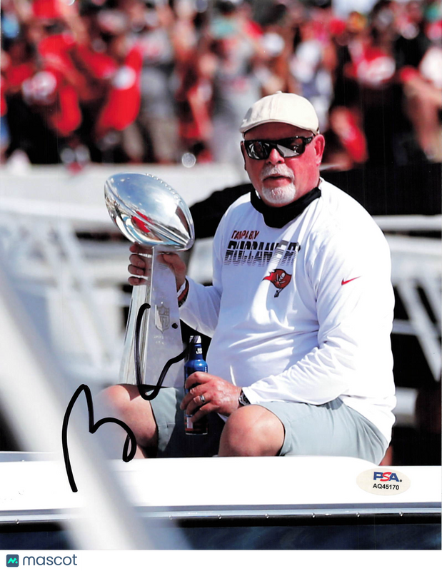 Bruce Arians Signed Tampa Bay Buccaneers Football 8x10 Photo PSA Autographed