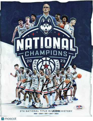 Adama Sanogo UConn Huskies Signed 8x10 2023 National Champions Photo PSA