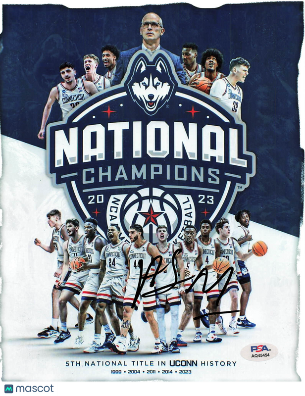 Adama Sanogo UConn Huskies Signed 8x10 2023 National Champions Photo PSA