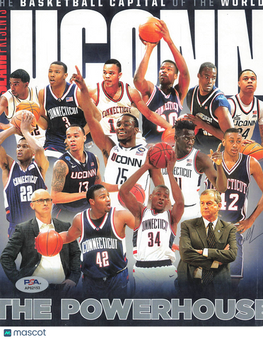 Jim Calhoun UConn Huskies Signed Basketball 8x10 Photo PSA