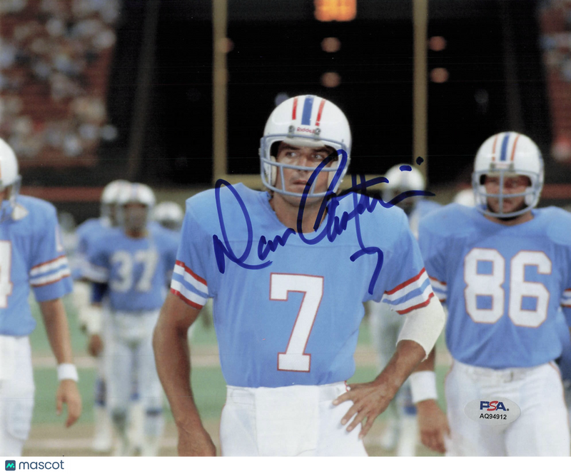 Dan Pastorini Signed Houston Oilers Football 8x10 Photo PSA Autographed