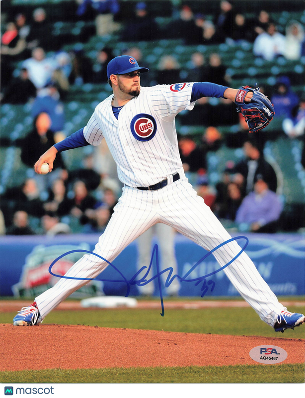 Jason Hammel Chicago Cubs Signed 8x10 Photo PSA