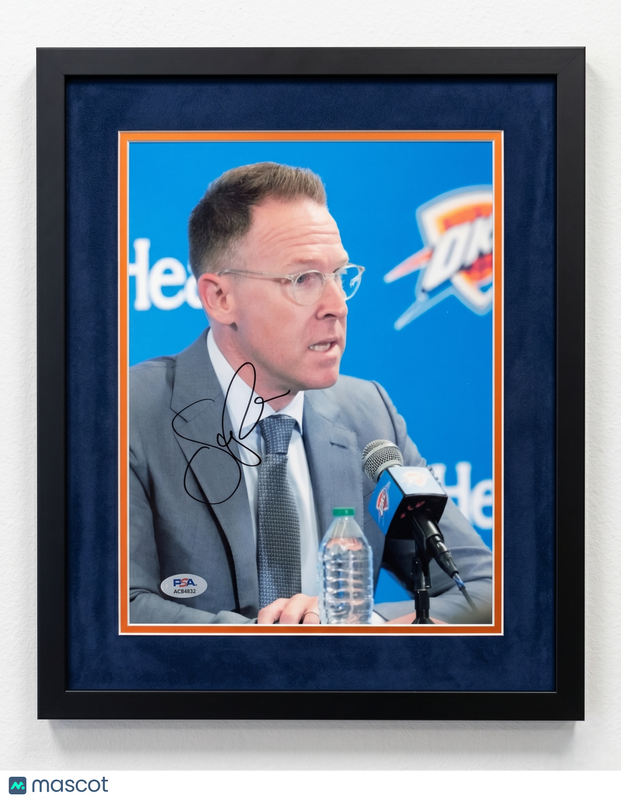 Sam Presti Oklahoma City Thunder Signed Basketball 8x10 Custom Framed Photo PSA