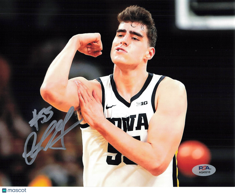 Luka Garza Iowa Hawkeyes Signed Basketball 8x10 Photo PSA
