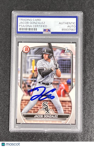 2023 Topps 1st Bowman #BD-167 Jacob Gonzalez Signed Card Auto PSA Slabbed Sox