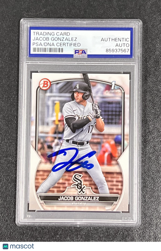 2023 Topps 1st Bowman #BD-167 Jacob Gonzalez Signed Card Auto PSA Slabbed Sox