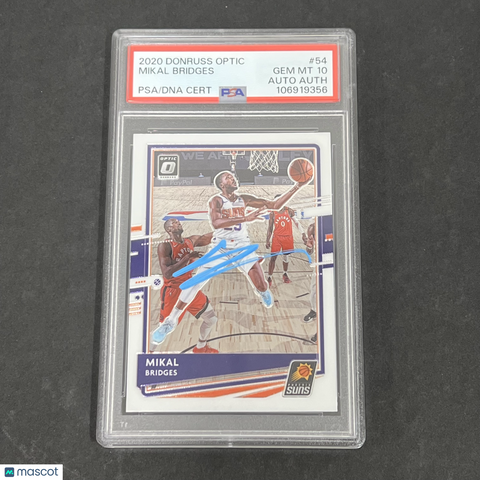 2020 Panini Donruss Optic #54 Mikal Bridges signed card PSA 10 Auto A