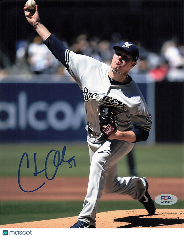 Chase Anderson Milwaukee Brewers Signed 8x10 Photo PSA