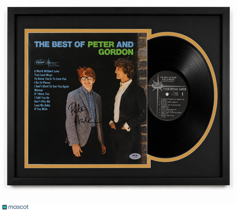 Peter Asher Signed The Best of Peter and Gordon Custom Framed Vinyl PSA Album