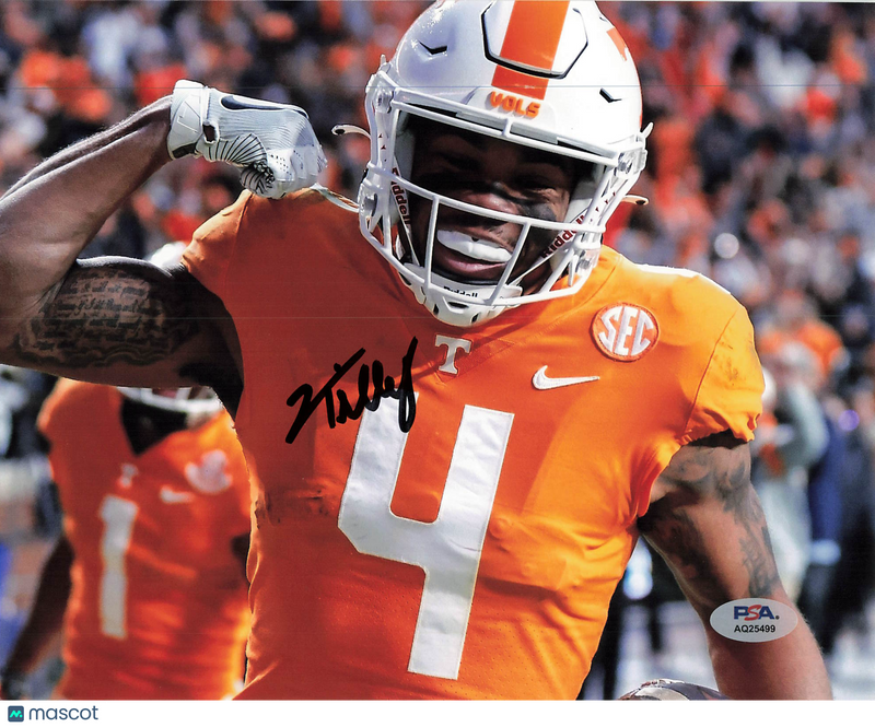 Cedric Tillman Signed Cleveland Browns Football 8x10 Photo PSA Autographed