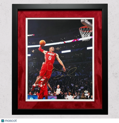 Russell Westbrook Oklahoma City Thunder Signed 16x20 Custom Framed Photo PSA