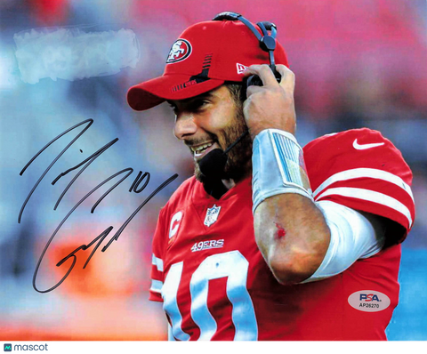 Jimmy Garoppolo Signed San Francisco 49ers Football 8x10 Photo PSA Autographed
