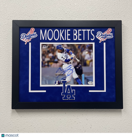 Mookie Betts Los Angeles Dodgers Signed 8x10 Custom Framed Photo JSA