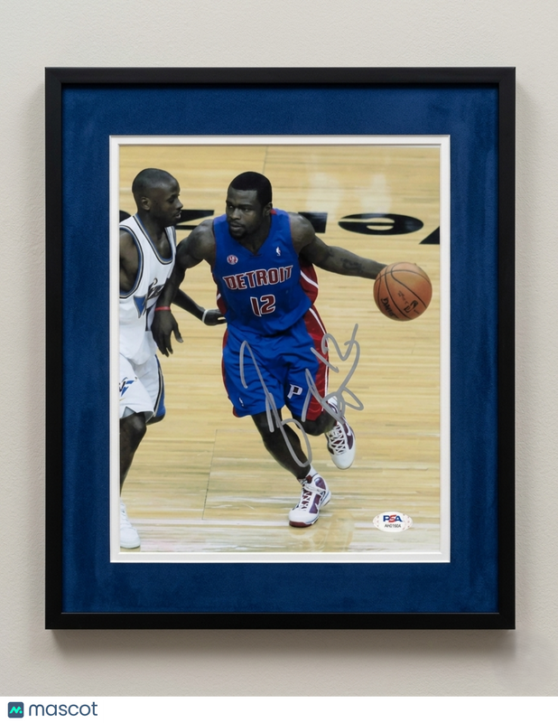Will Bynum Detroit Pistons Signed Basketball 8x10 Custom Framed Photo PSA