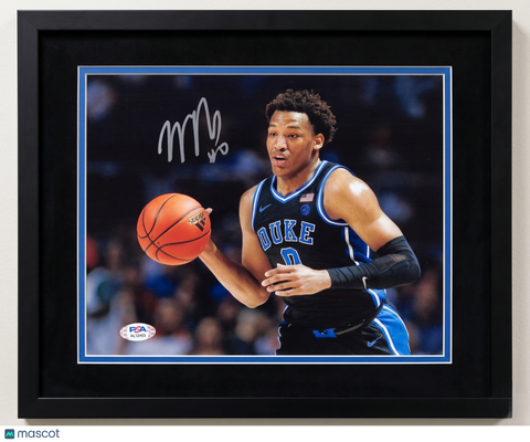 Wendell Moore Duke Blue Devils Signed Basketball 8x10 Custom Framed Photo PSA