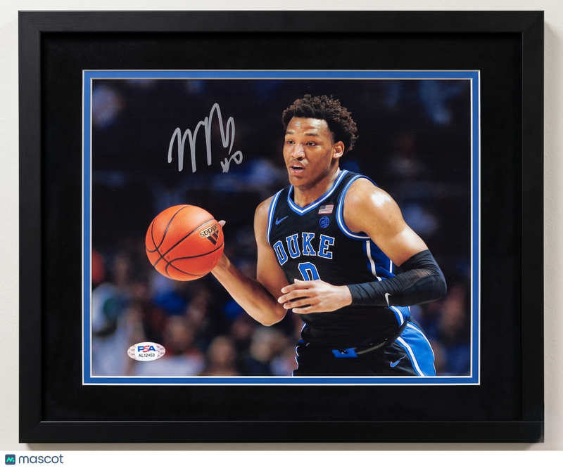 Wendell Moore Duke Blue Devils Signed Basketball 8x10 Custom Framed Photo PSA