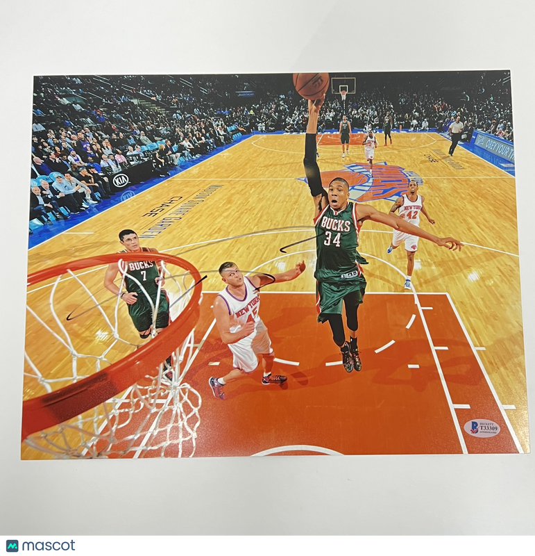 Giannis Antetokounmpo 11x14 Signed Photo BAS Milwaukee Bucks