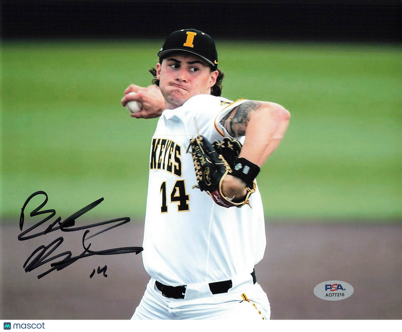 Brody Brecht Signed photo PSA Iowa Hawkeyes