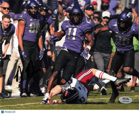 Derius Davis Signed TCU Horned Frogs Football 8x10 Photo PSA Autographed