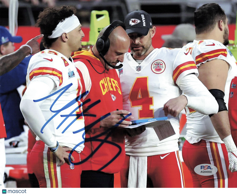Matt Nagy Signed Kansas City Chiefs Football 8x10 Photo PSA Autographed