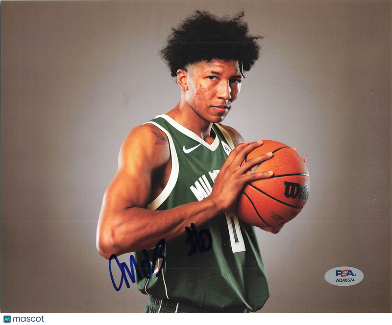 MarJon Beauchamp Milwaukee Bucks Signed Basketball 8x10 Photo PSA