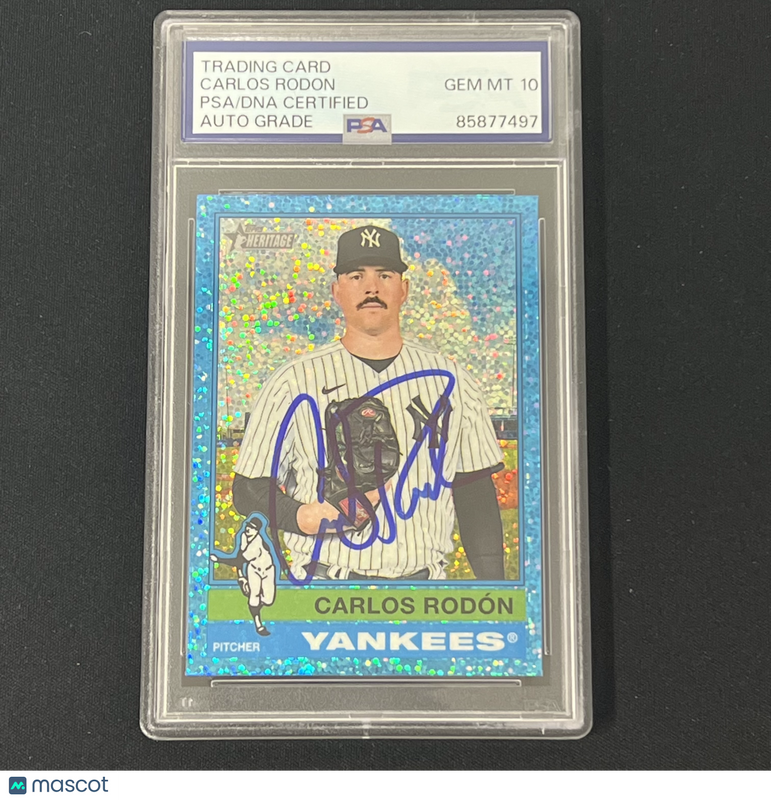 2025 Topps Heritage#481 Carlos Rodon Signed Card PSA Auto 10 Slabbed NY Yankees