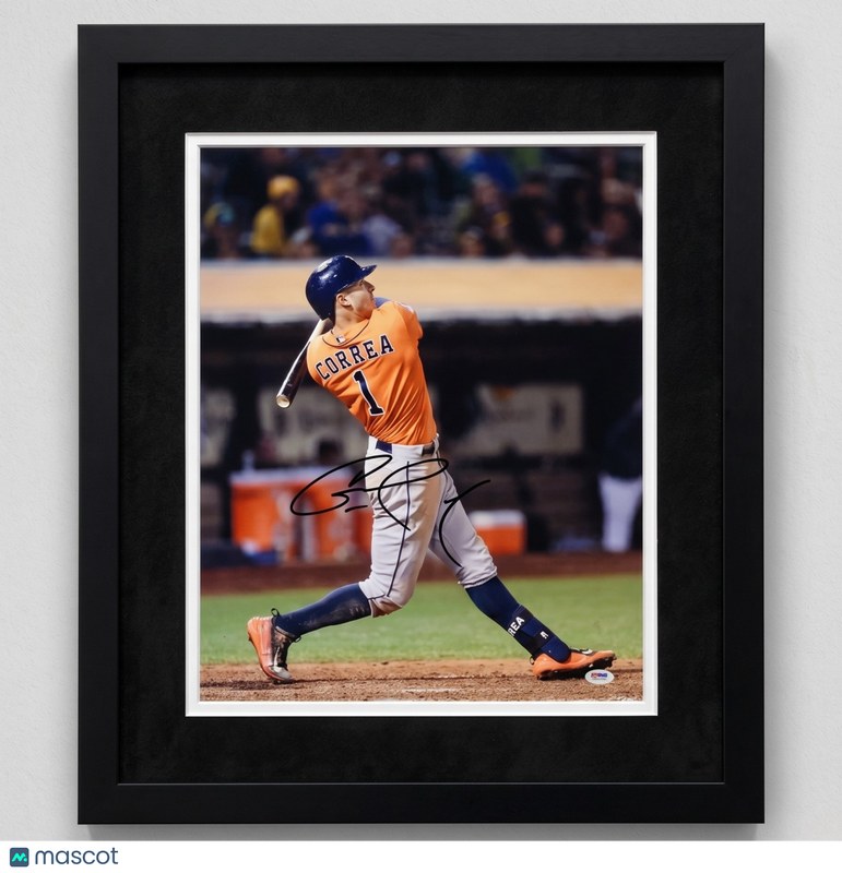 Carlos Correa Houston Astros Signed 16x20 Custom Framed Photo PSA
