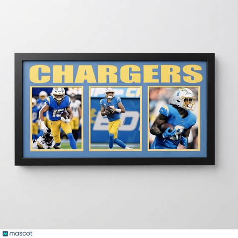 Los Angeles Chargers Football 3-Photo Framed Display