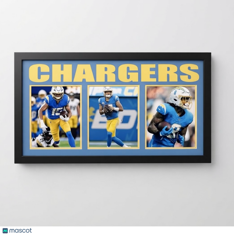 Los Angeles Chargers Football 3-Photo Framed Display