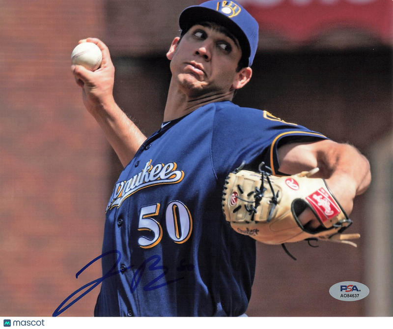 Jacob Barnes Milwaukee Brewers Signed 8x10 Photo PSA