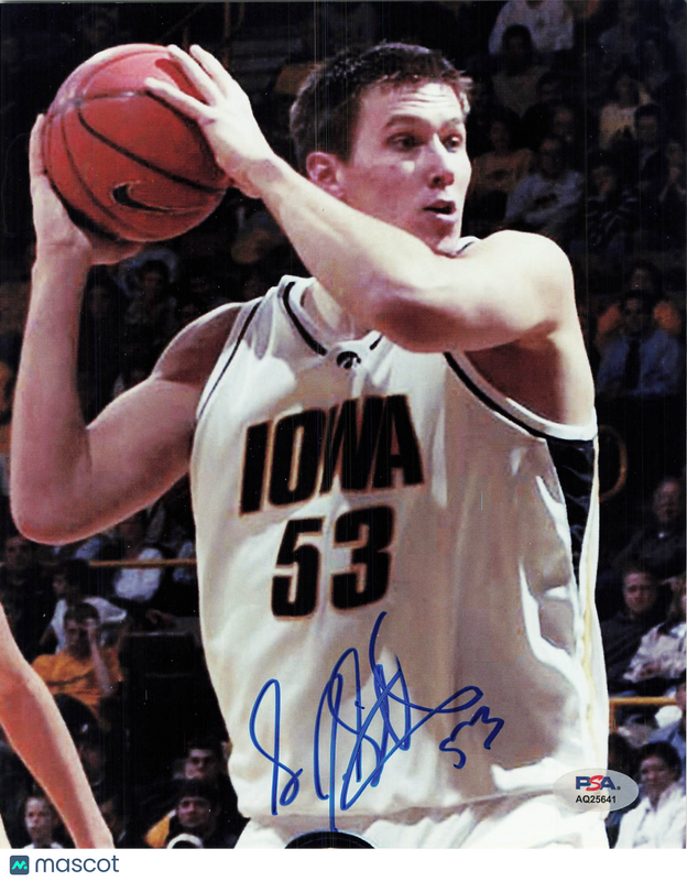 Seth Gorney Iowa Hawkeyes Signed Basketball 8x10 Photo PSA