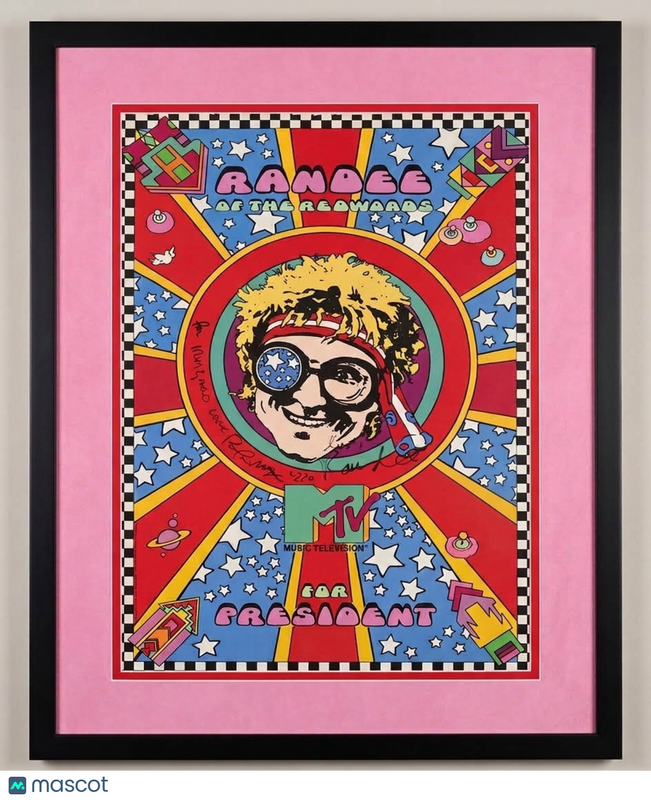 Peter Max Signed 24x36 Photo Framed Display PSA Randee Of The Redwoods