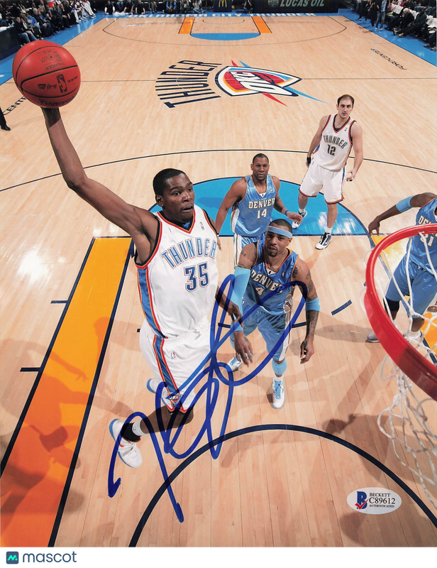 Kevin Durant Oklahoma City Thunder Signed Basketball 8x10 Photo BAS