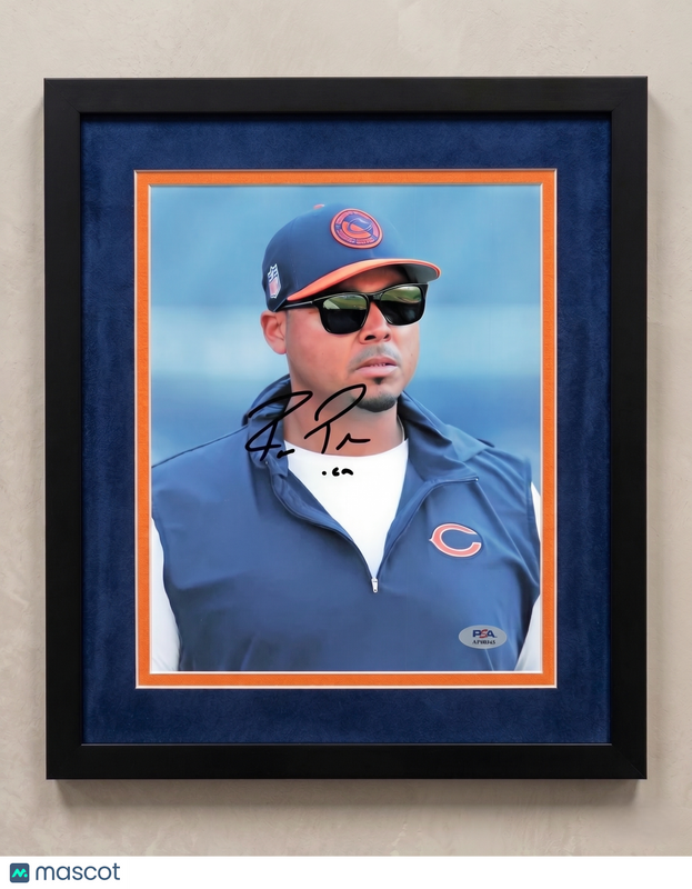 Ryan Poles Signed Chicago Bears Football 8x10 Custom Framed Photo PSA Auth