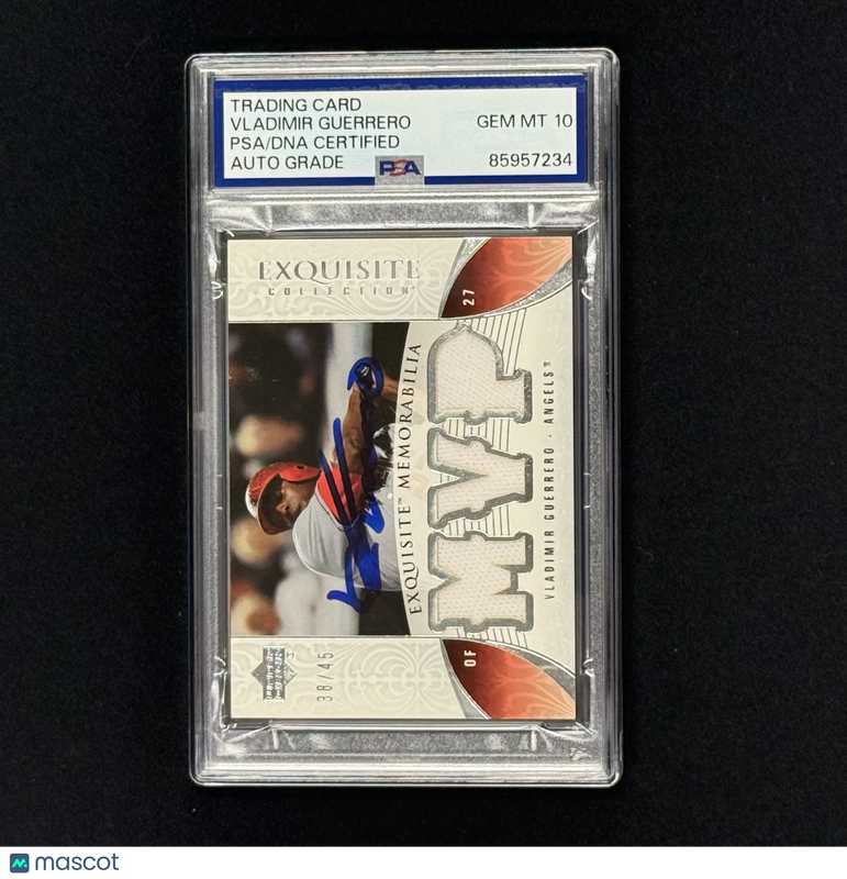 2006 UpperDeck Exquisite #EM-VG 38/45 Vladimir Guerrero Signed Card Auto 10 PSA