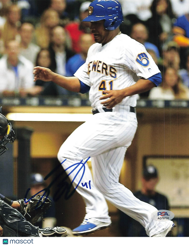 Junior Guerra Milwaukee Brewers Signed 8x10 Photo PSA