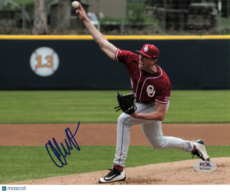 Alec Hansen Oklahoma Sooners Signed 8x10 Photo PSA