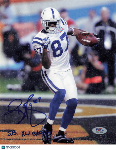 Reggie Wayne Signed Indianapolis Colts Football 8x10 Photo PSA Autographed