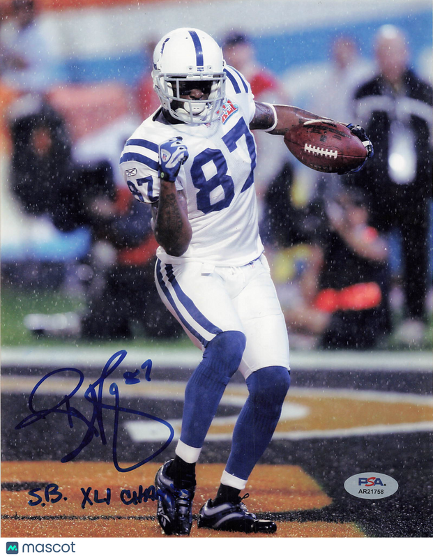 Reggie Wayne Signed Indianapolis Colts Football 8x10 Photo PSA Autographed