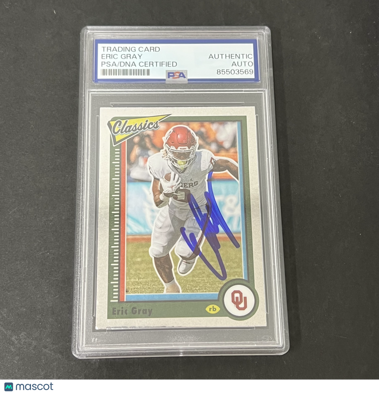 2023 Panini Chronicles Draft Picks #21 Eric Gray signed card PSA Sooners
