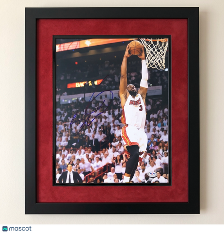 Dwyane Wade Miami Heat Signed Basketball 11x14 Custom Framed Photo PSA