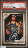 Stephen Curry 2021 Panini Instant NBA Champ Box #27 Signed Card PSA 10 Auto 10