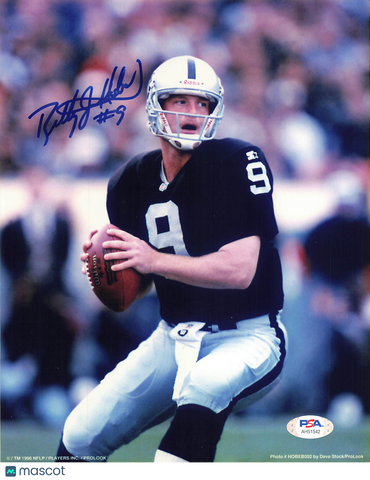 Billy Joe Hobert Signed Oakland Raiders Football 8x10 Photo PSA Autographed