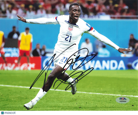 Tim Weah Signed USMNT Football Photo psa Autographed