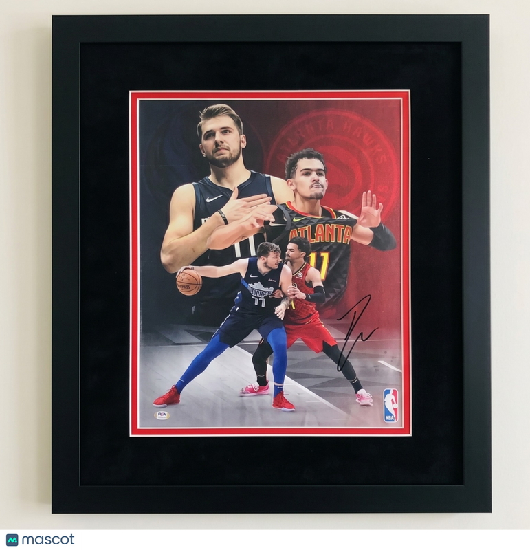 Trae Young Atlanta Hawks Signed Basketball 16x20 Custom Framed Photo PSA