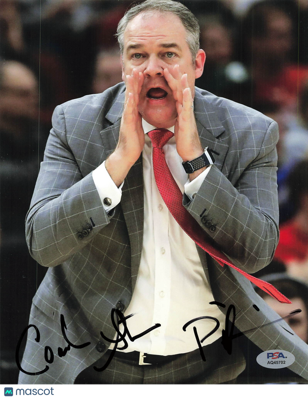 Steve Pikiell Rutgers Scarlet Knights Signed Basketball 8x10 Photo