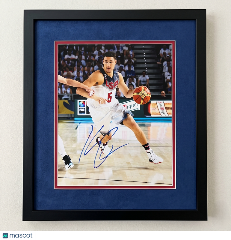 Klay Thompson Team USA Signed Basketball 11x14 Custom Framed Photo PSA