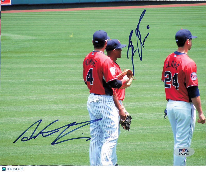 Ben Revere and Austin Romine Minnesota Twins Signed 8x10 Photo PSA