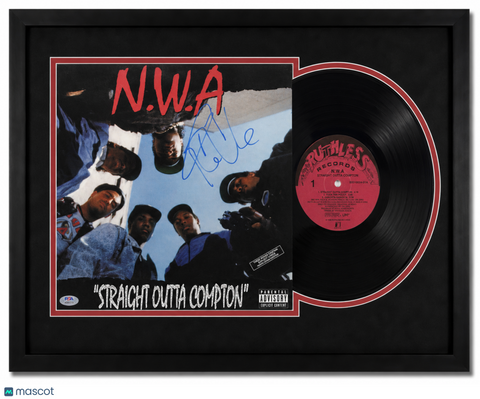 Ice Cube of N.W.A Signed Straight Outta Compton Custom Framed Vinyl Album PSA